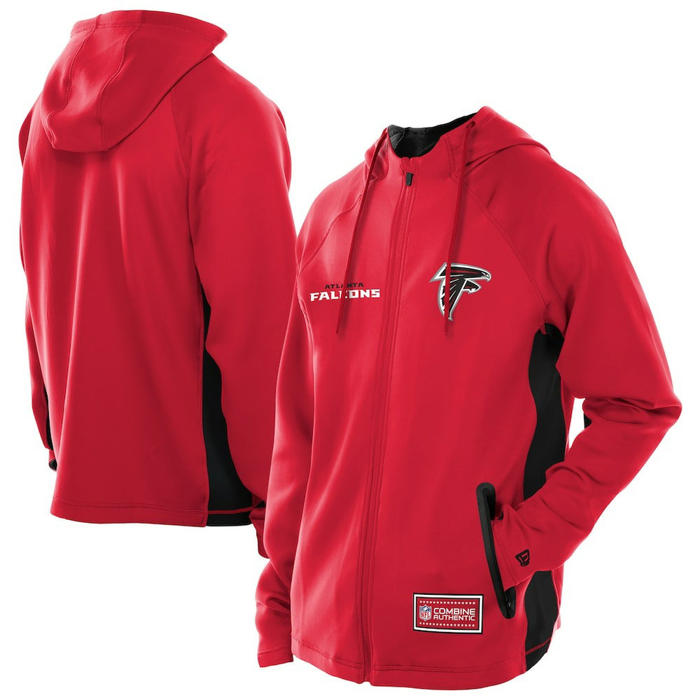 Atlanta Falcons New Era Combine Authentic Raglan Scuba Full-Zip Hoodie Red - NFL