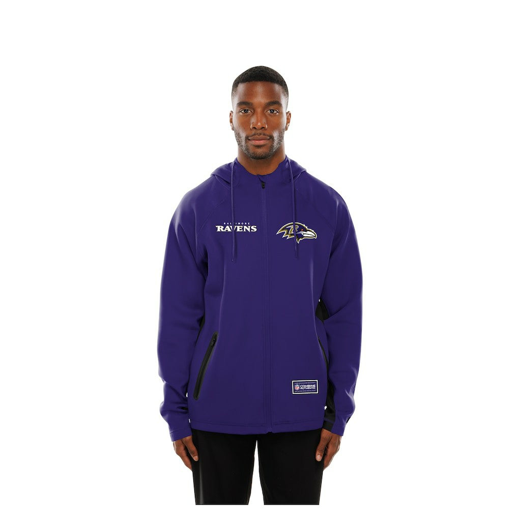 Baltimore Ravens New Era Combine Authentic Raglan Scuba Full-Zip Hoodie Purple - NFL