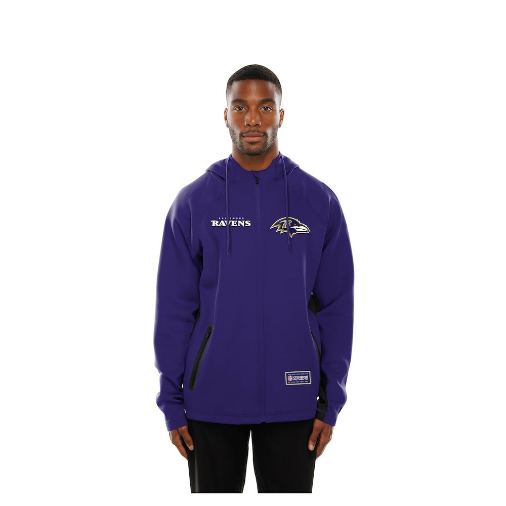 Baltimore Ravens New Era Combine Authentic Raglan Scuba Full-Zip Hoodie Purple - NFL