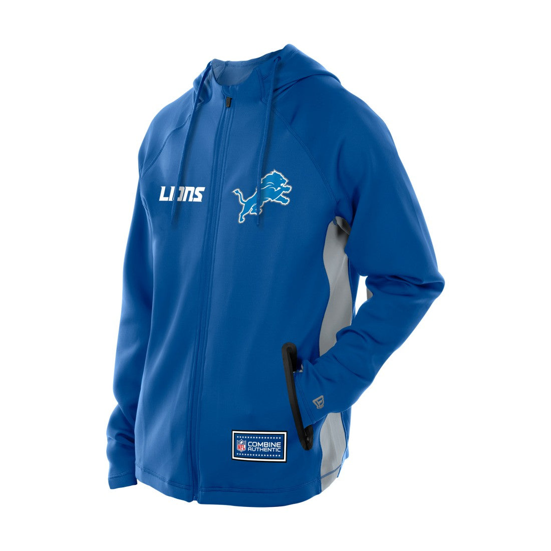 Detroit Lions New Era Combine Authentic Raglan Scuba Full-Zip Hoodie Blue - NFL