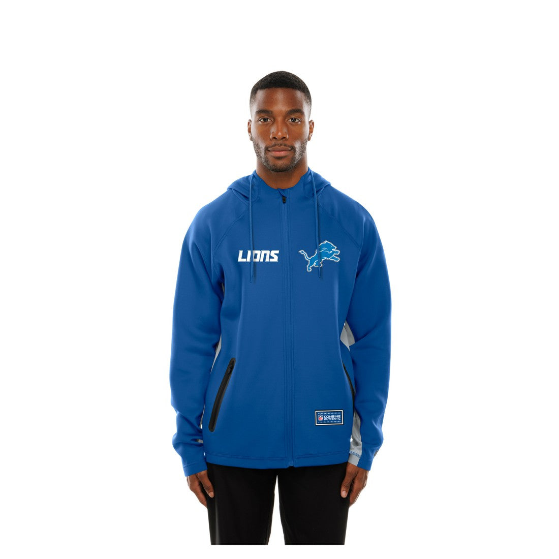 Detroit Lions New Era Combine Authentic Raglan Scuba Full-Zip Hoodie Blue - NFL