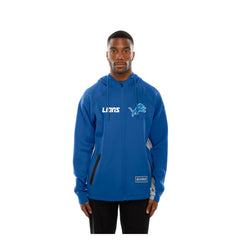 Detroit Lions New Era Combine Authentic Raglan Scuba Full-Zip Hoodie Blue - NFL