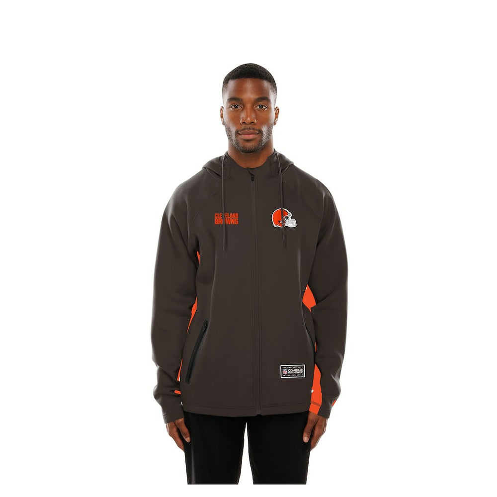 Cleveland Browns New Era Combine Authentic Raglan Scuba Full-Zip Hoodie Brown - NFL