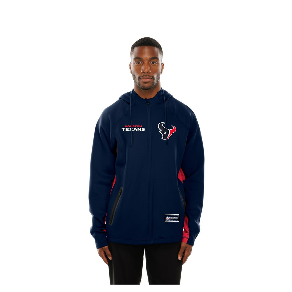 Houston Texans New Era Combine Authentic Raglan Scuba Full-Zip Hoodie Navy - NFL