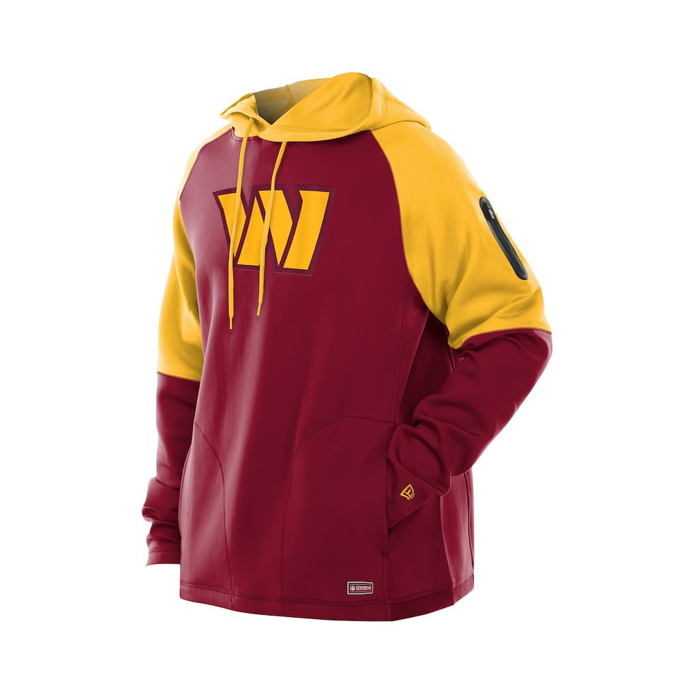 Washington Commanders New Era Combine Authentic Color Block Raglan Pullover Hoodie Burgundy - NFL