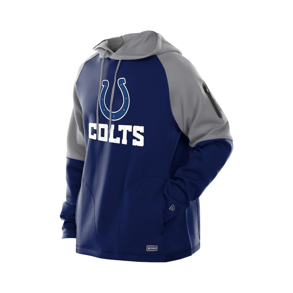 Indianapolis Colts New Era Combine Authentic Color Block Raglan Pullover Hoodie Royal - NFL
