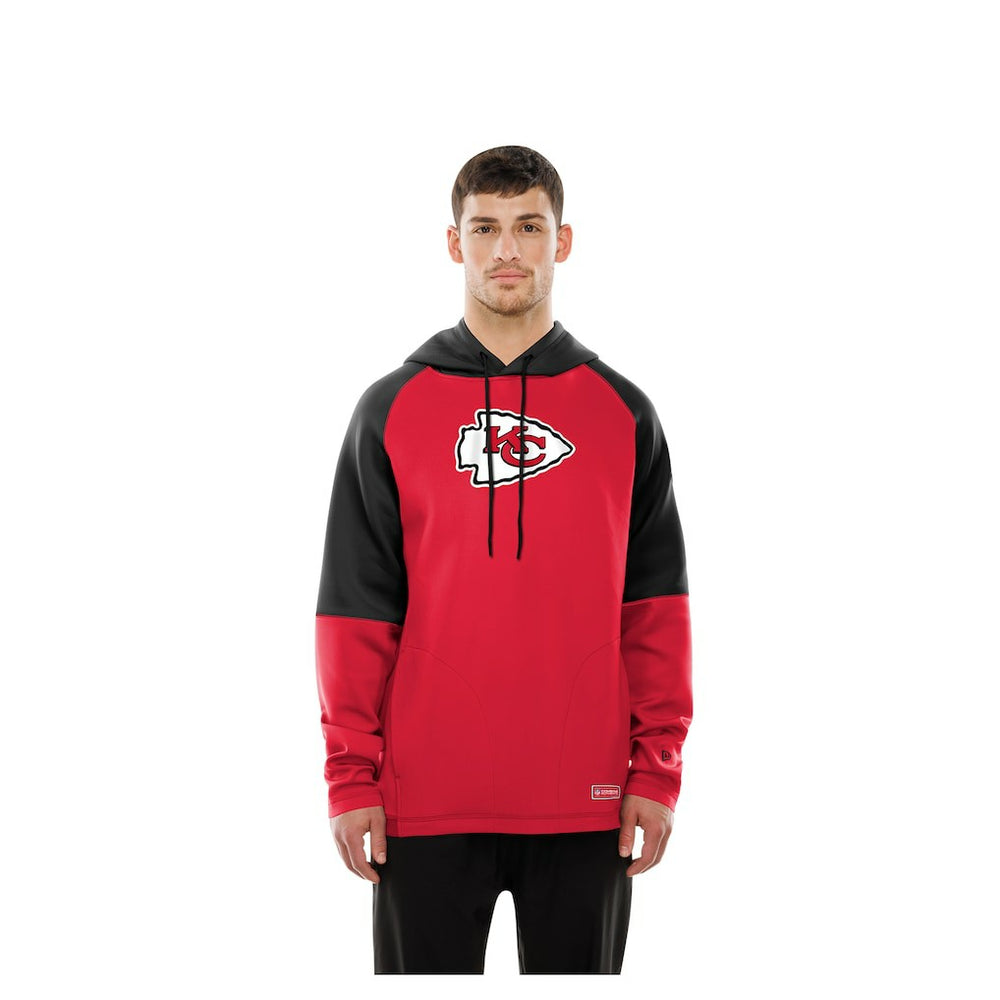 Kansas City Chiefs New Era Combine Authentic Color Block Raglan Pullover Hoodie Red - NFL