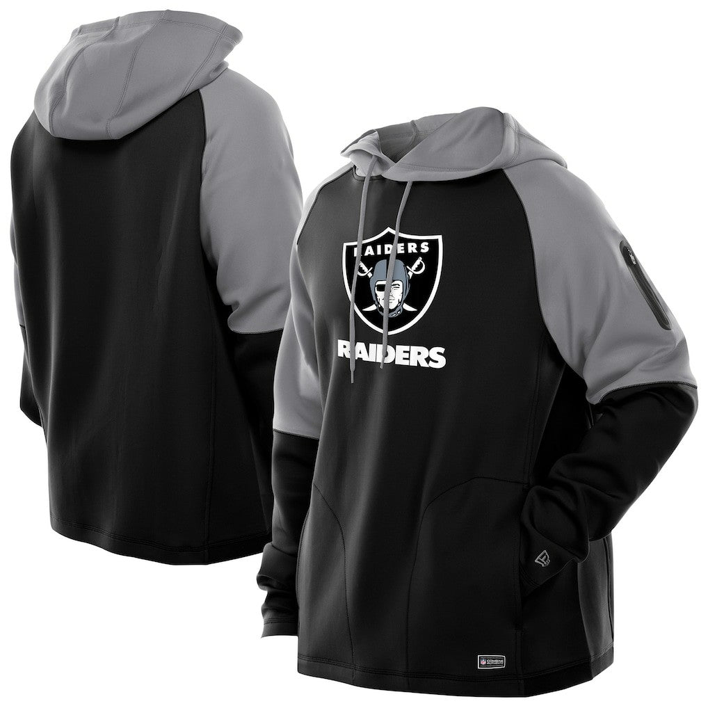 Las Vegas Raiders New Era Combine Authentic Color Block Raglan Pullover Hoodie Black - NFL
