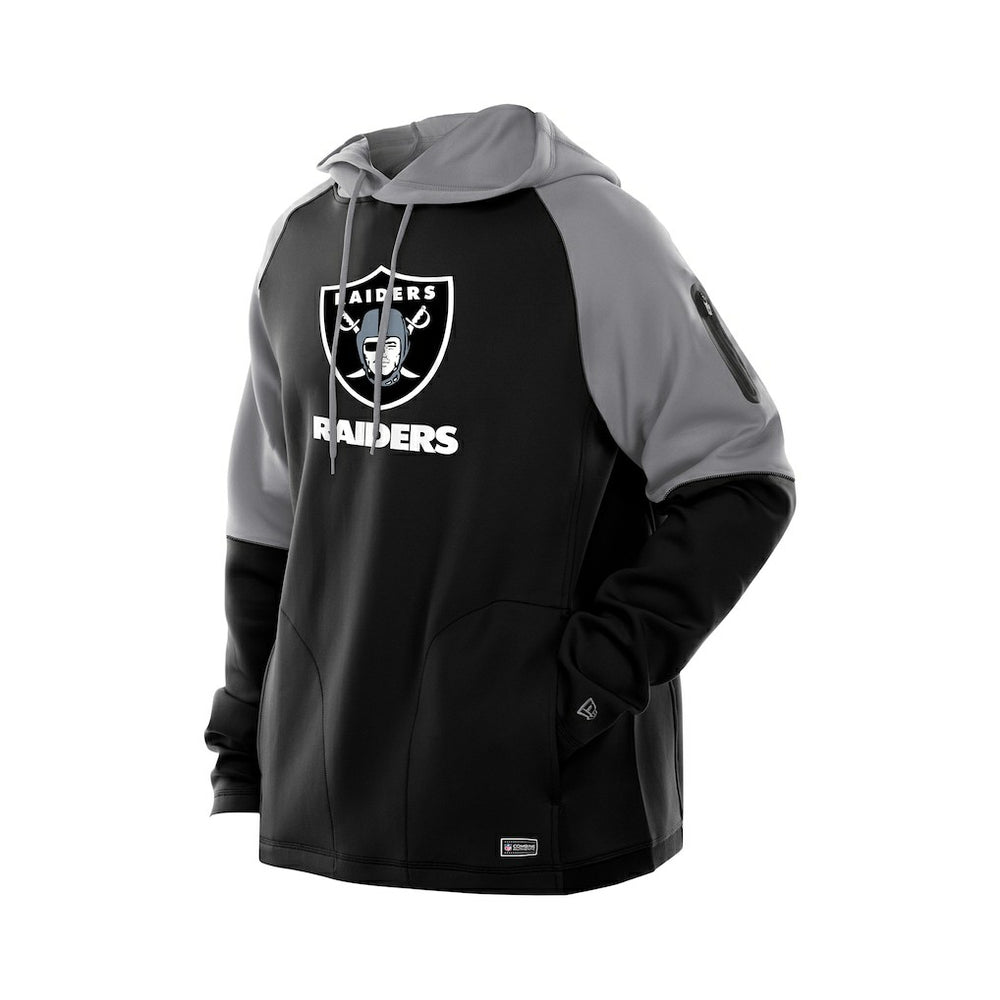 Las Vegas Raiders New Era Combine Authentic Color Block Raglan Pullover Hoodie Black - NFL