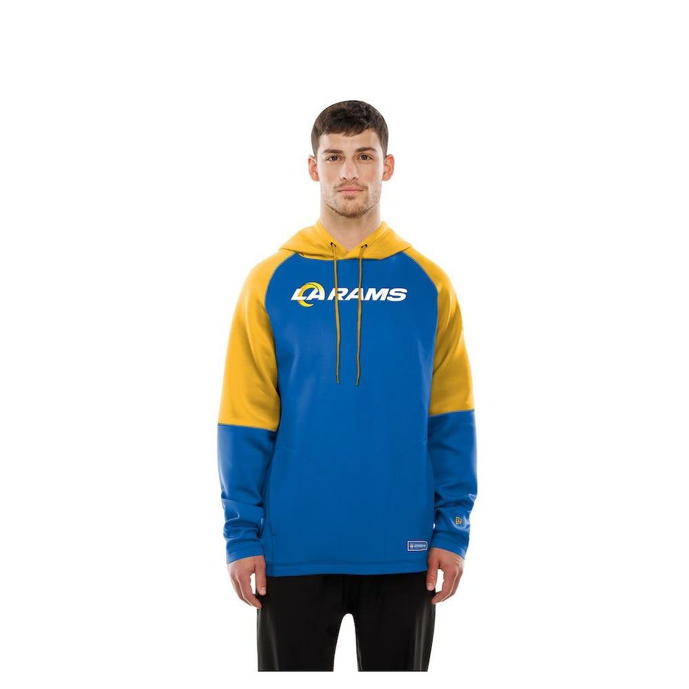 Los Angeles Rams New Era Combine Authentic Color Block Raglan Pullover Hoodie Royal - NFL