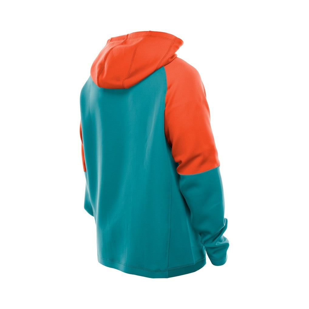 Miami Dolphins New Era Combine Authentic Color Block Raglan Pullover Hoodie Aqua - NFL