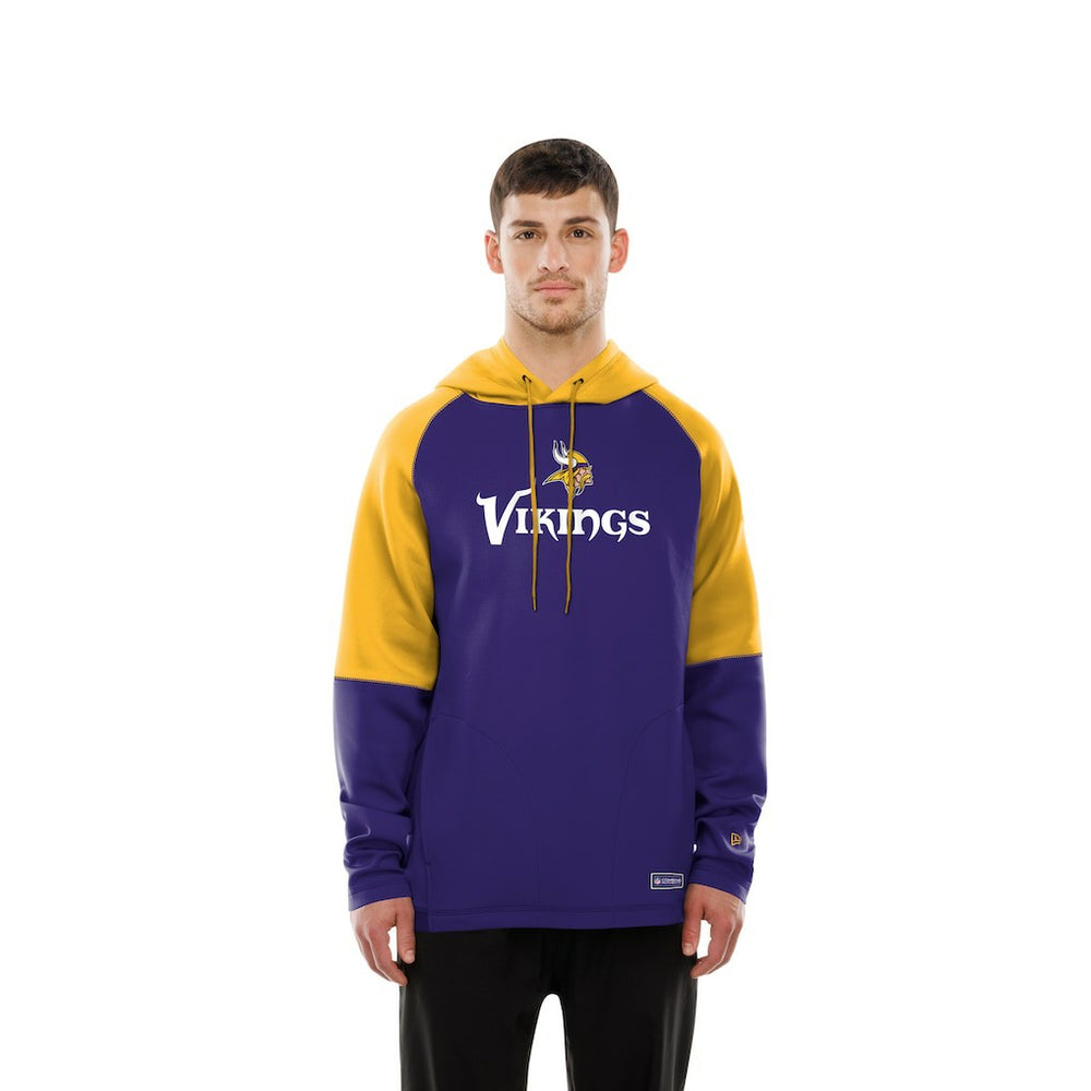 Minnesota Vikings New Era Combine Authentic Color Block Raglan Pullover Hoodie Purple - NFL