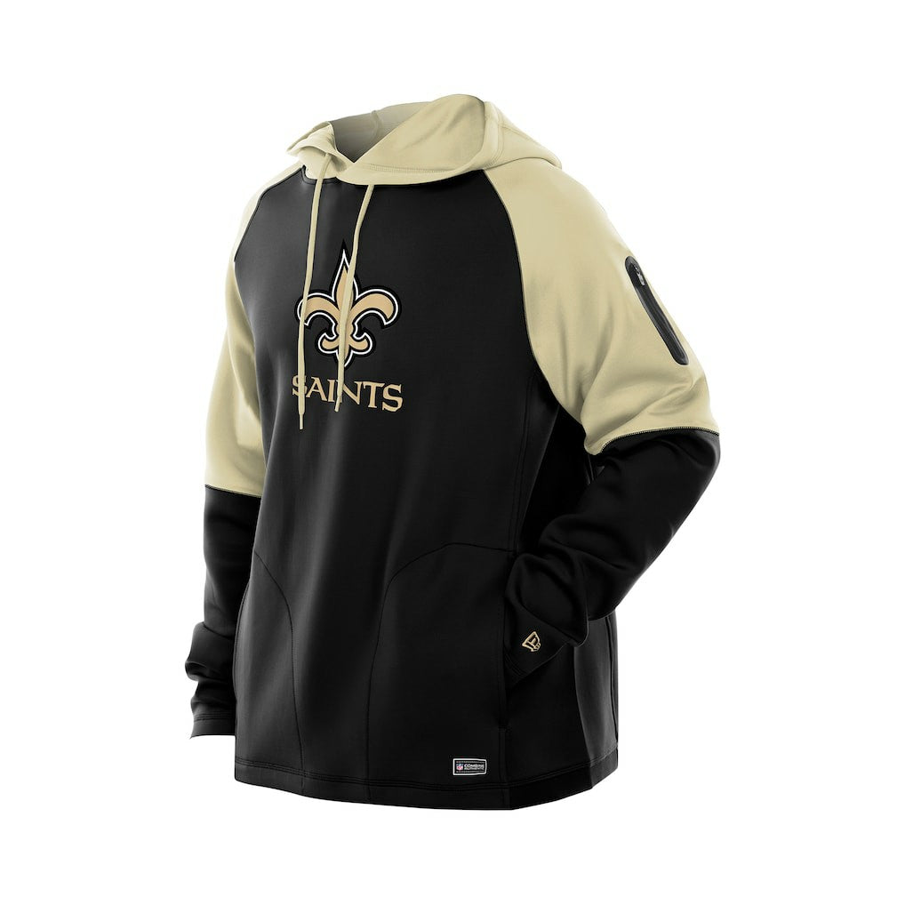 New Orleans Saints New Era Combine Authentic Color Block Raglan Pullover Hoodie Black - NFL