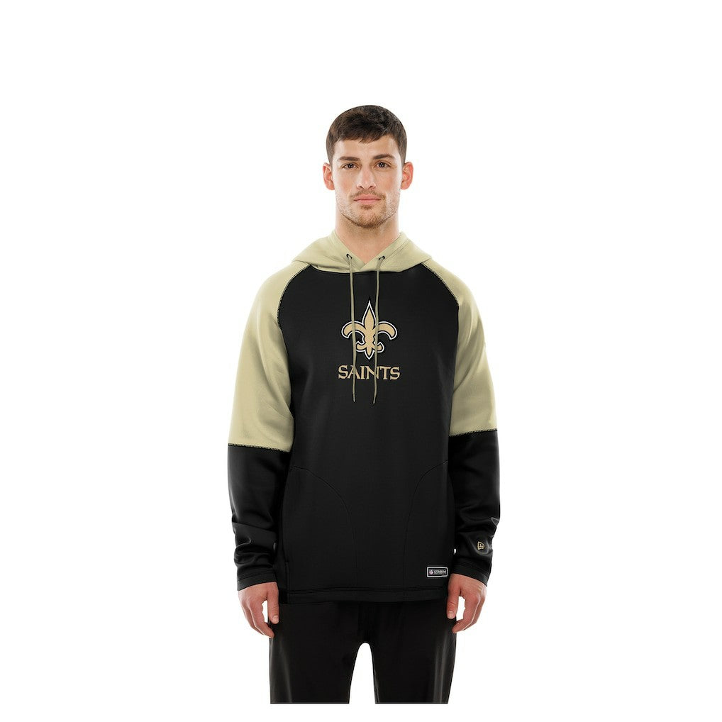 New Orleans Saints New Era Combine Authentic Color Block Raglan Pullover Hoodie Black - NFL