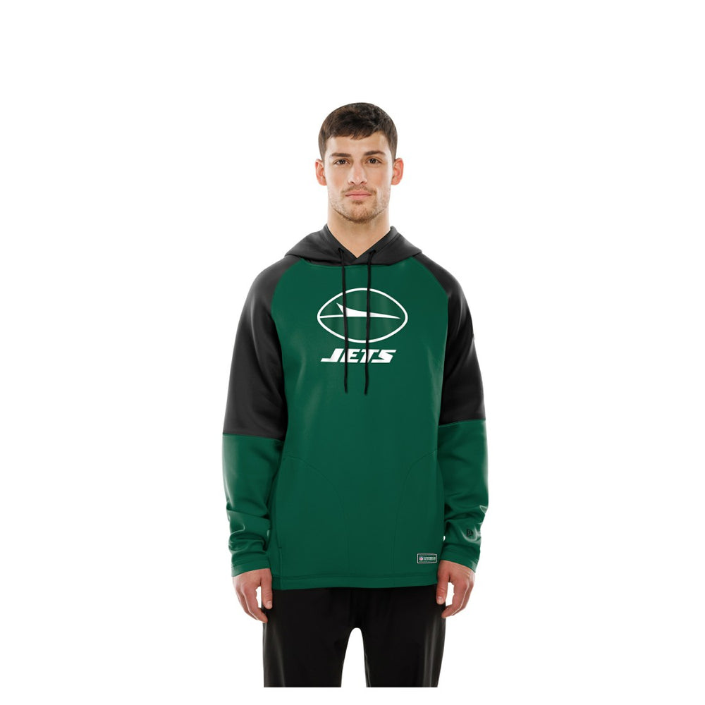 New York Jets New Era Combine Authentic Color Block Raglan Pullover Hoodie Green - NFL