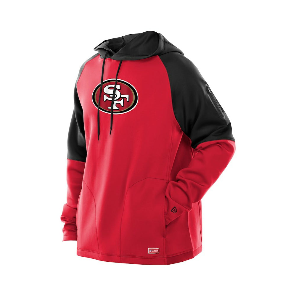 San Francisco 49ers New Era Combine Authentic Color Block Raglan Pullover Hoodie Scarlet - NFL