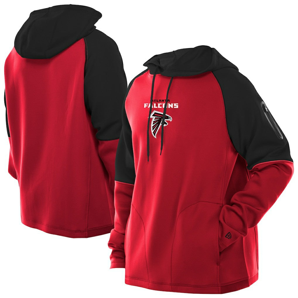 Atlanta Falcons New Era Combine Authentic Color Block Raglan Pullover Hoodie Red - NFL