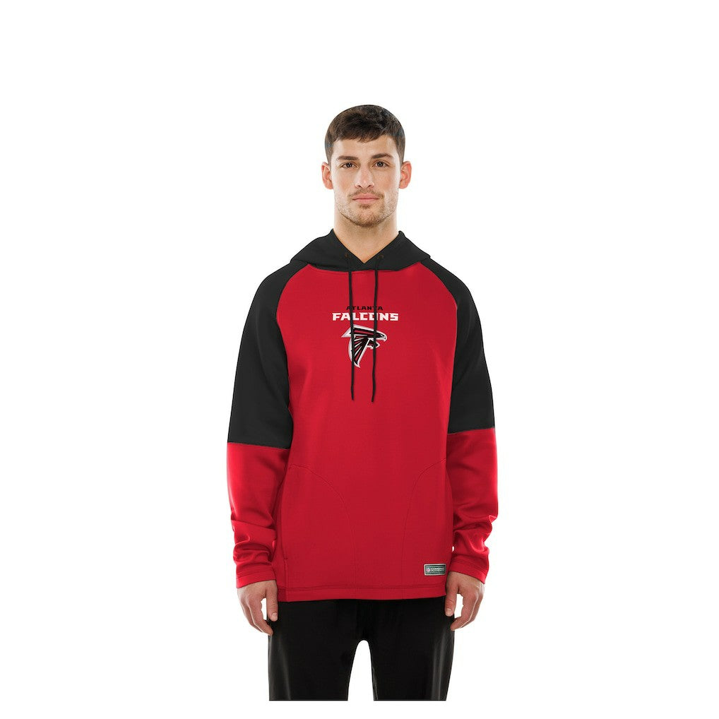 Atlanta Falcons New Era Combine Authentic Color Block Raglan Pullover Hoodie Red - NFL