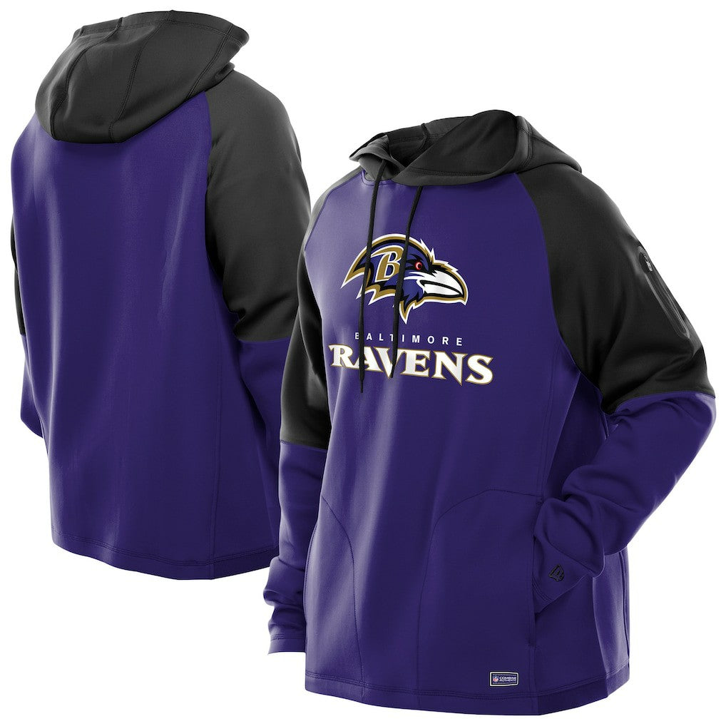 Baltimore Ravens New Era Combine Authentic Color Block Raglan Pullover Hoodie Purple - NFL
