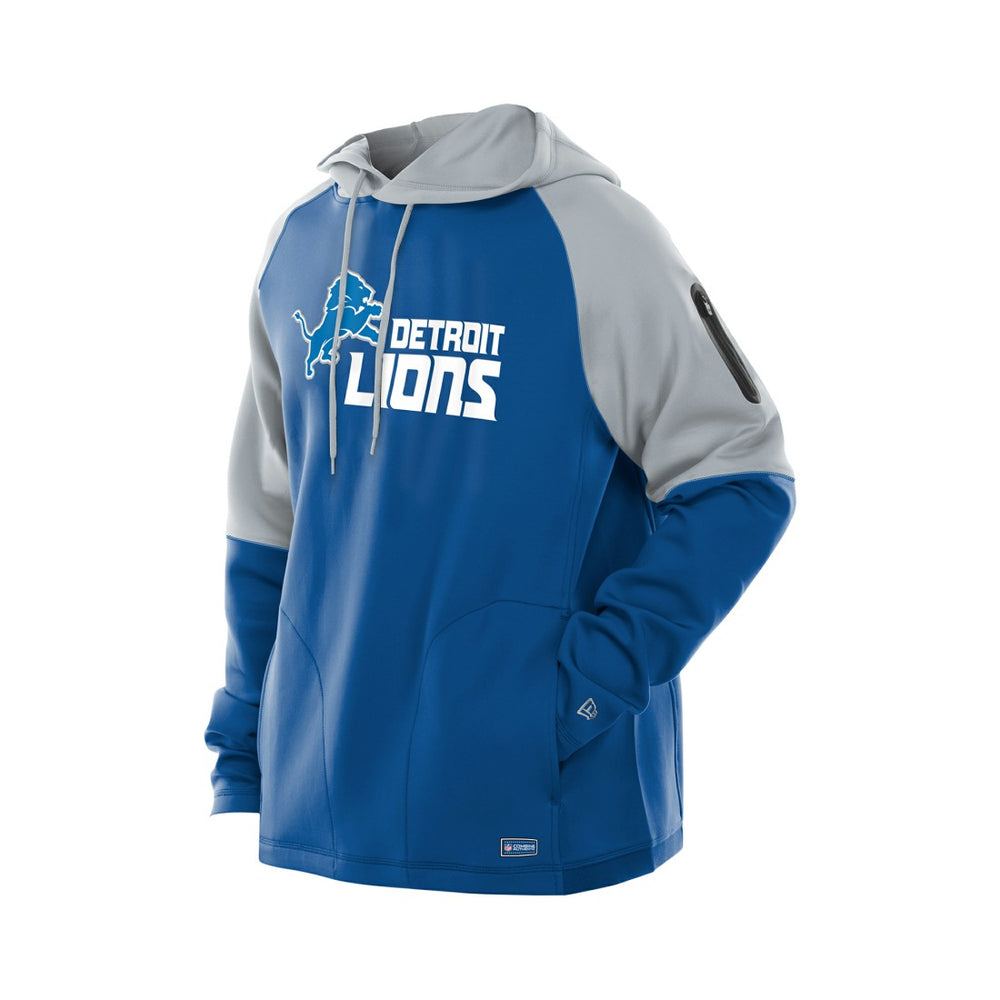 Detroit Lions New Era Combine Authentic Color Block Raglan Pullover Hoodie Blue - NFL