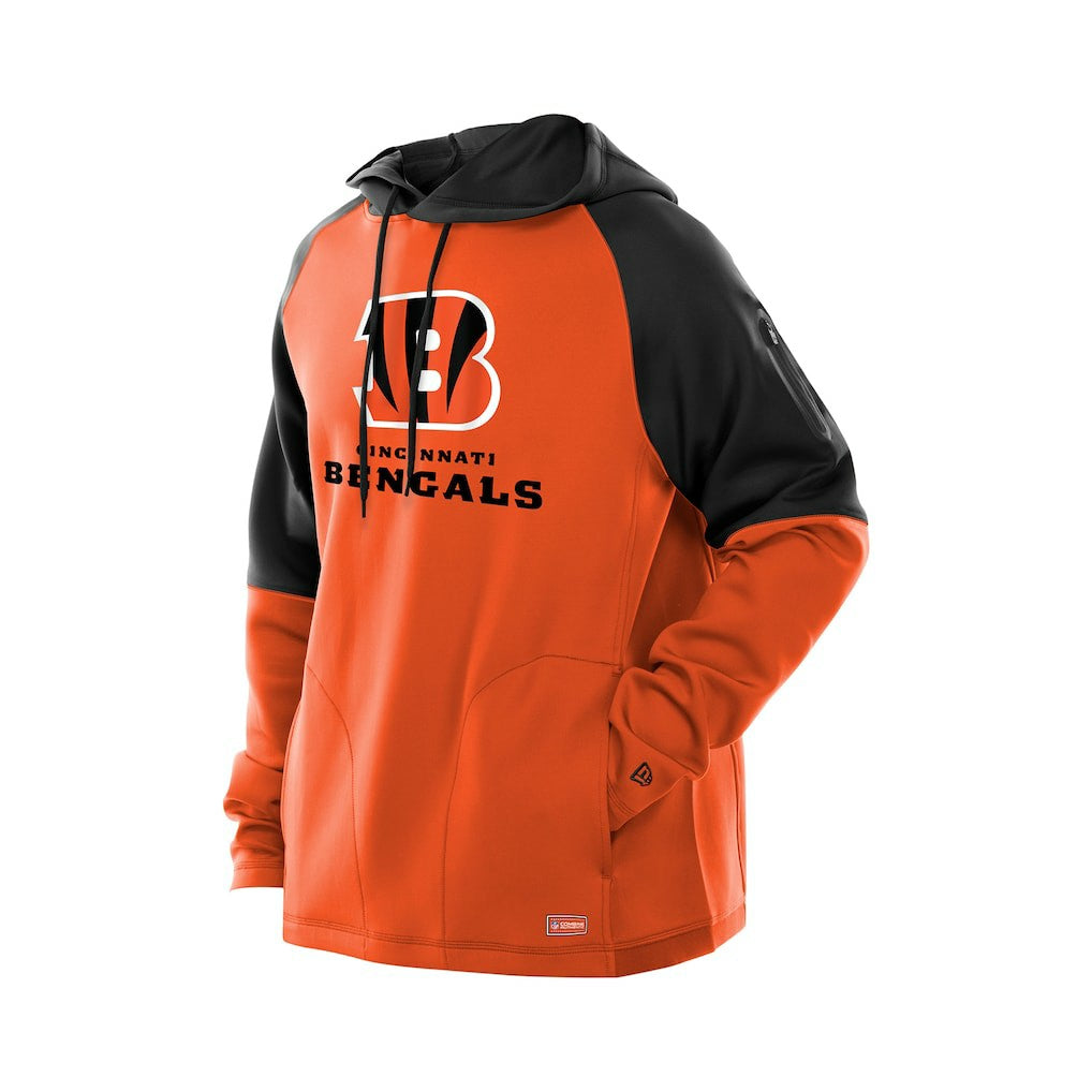Cincinnati Bengals New Era Combine Authentic Color Block Raglan Pullover Hoodie Orange - NFL