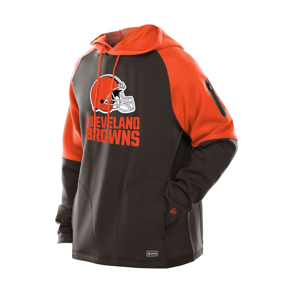 Cleveland Browns New Era Combine Authentic Color Block Raglan Pullover Hoodie Brown - NFL