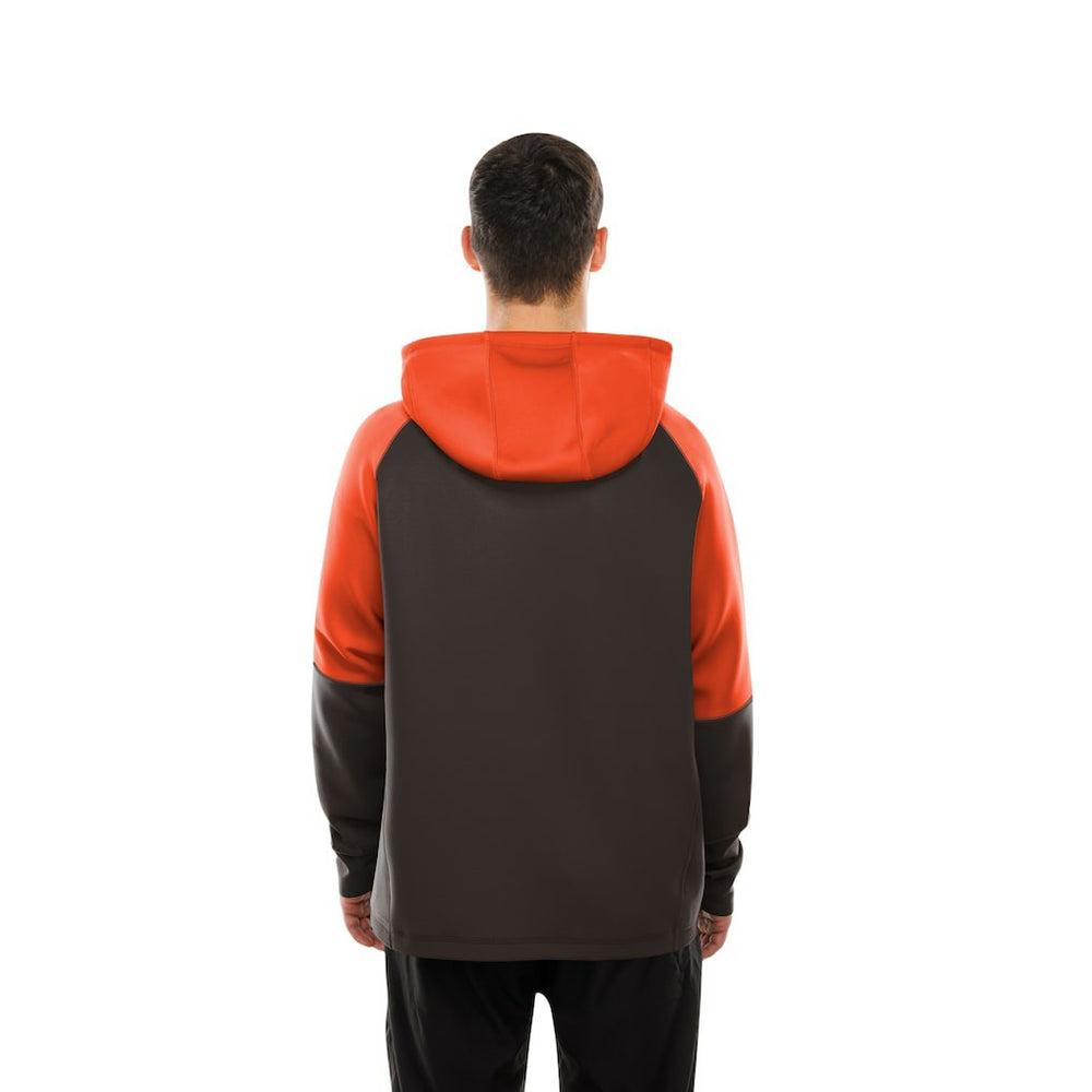 Cleveland Browns New Era Combine Authentic Color Block Raglan Pullover Hoodie Brown - NFL
