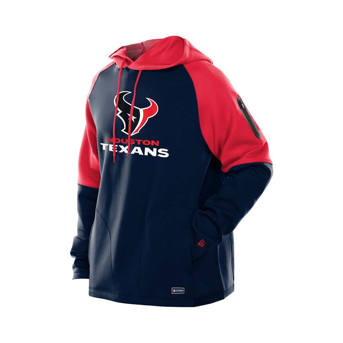 Houston Texans New Era Combine Authentic Color Block Raglan Pullover Hoodie Navy - NFL