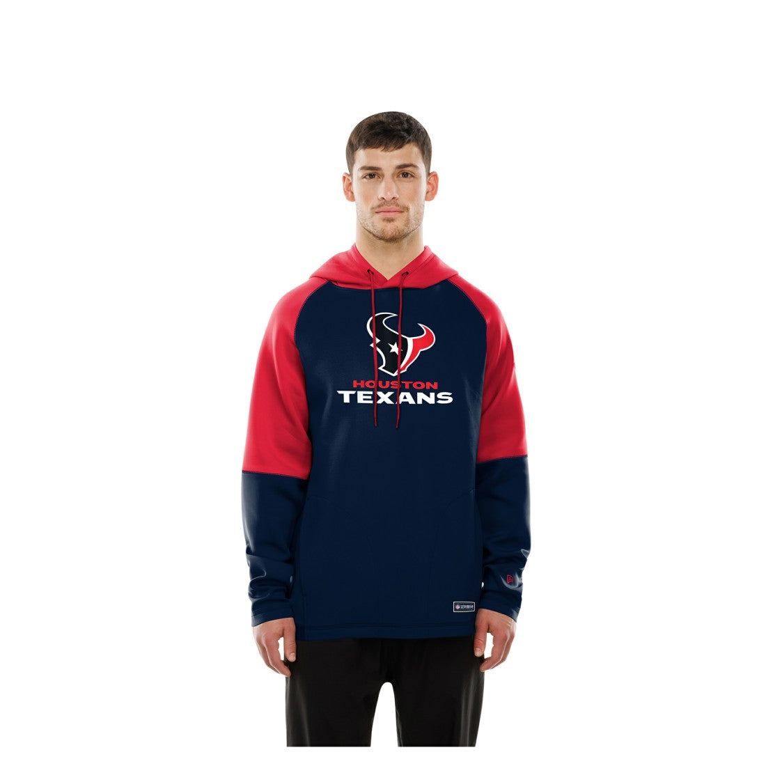 Houston Texans New Era Combine Authentic Color Block Raglan Pullover Hoodie Navy - NFL