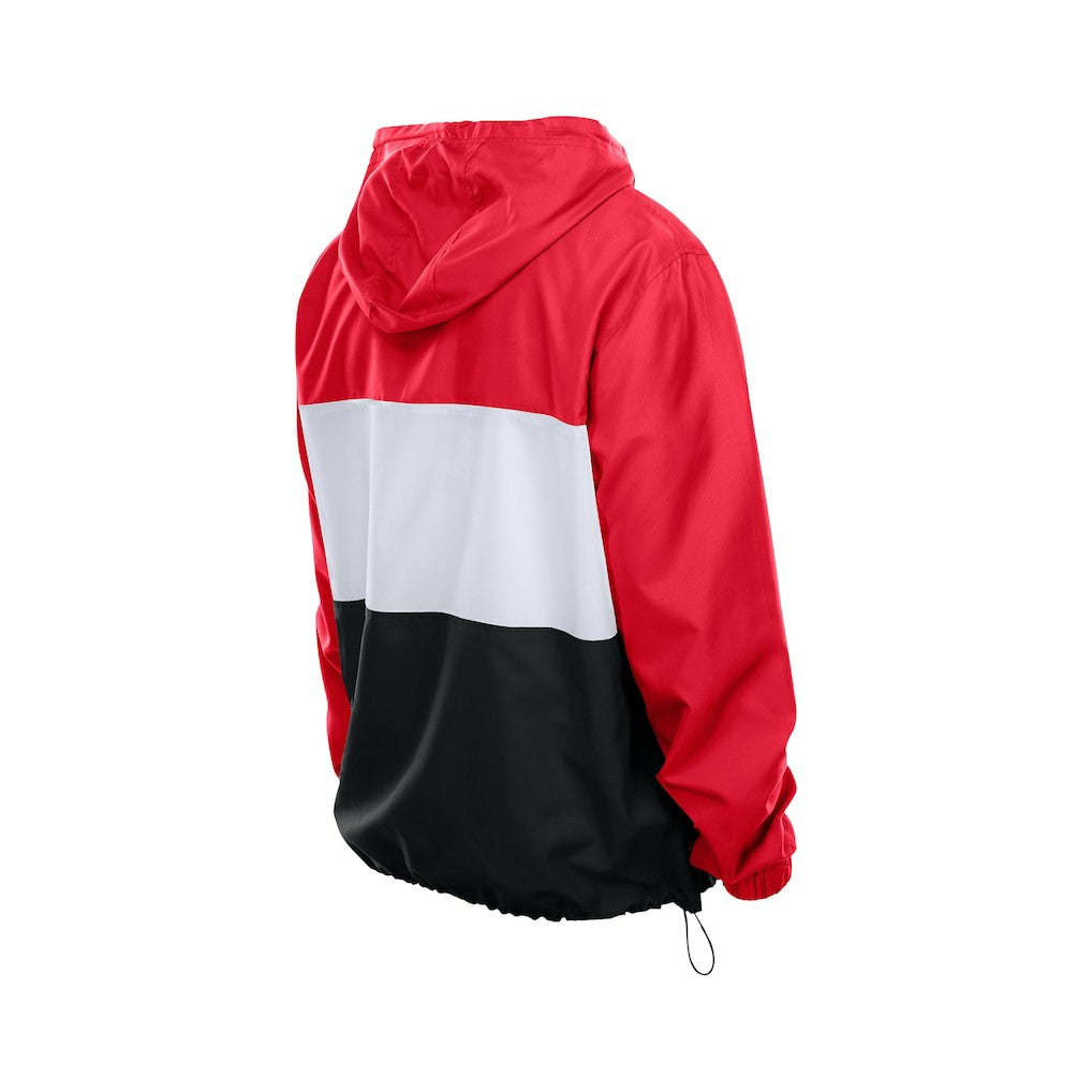 San Francisco 49ers New Era Ripstop Quarter-Zip Hooded Windbreaker Scarlet - NFL