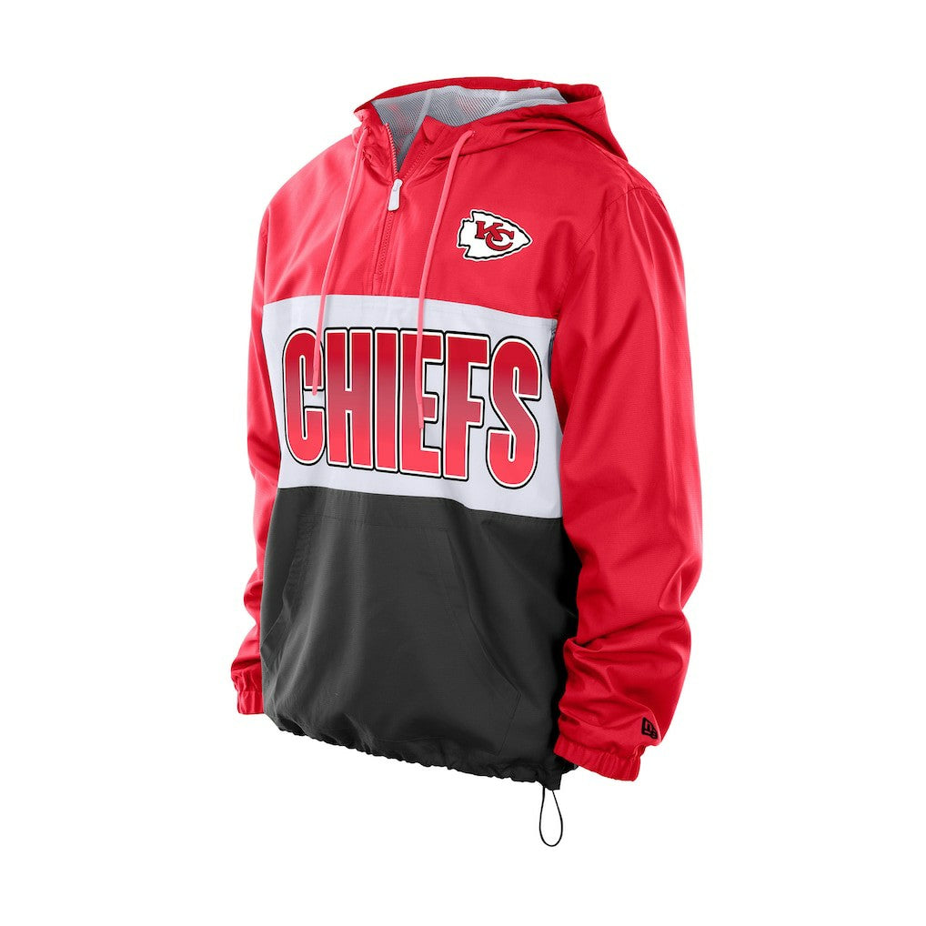 Kansas City Chiefs New Era Ripstop Quarter-Zip Hooded Windbreaker Red - NFL