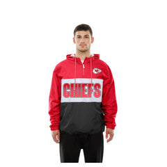 Kansas City Chiefs New Era Ripstop Quarter-Zip Hooded Windbreaker Red - NFL