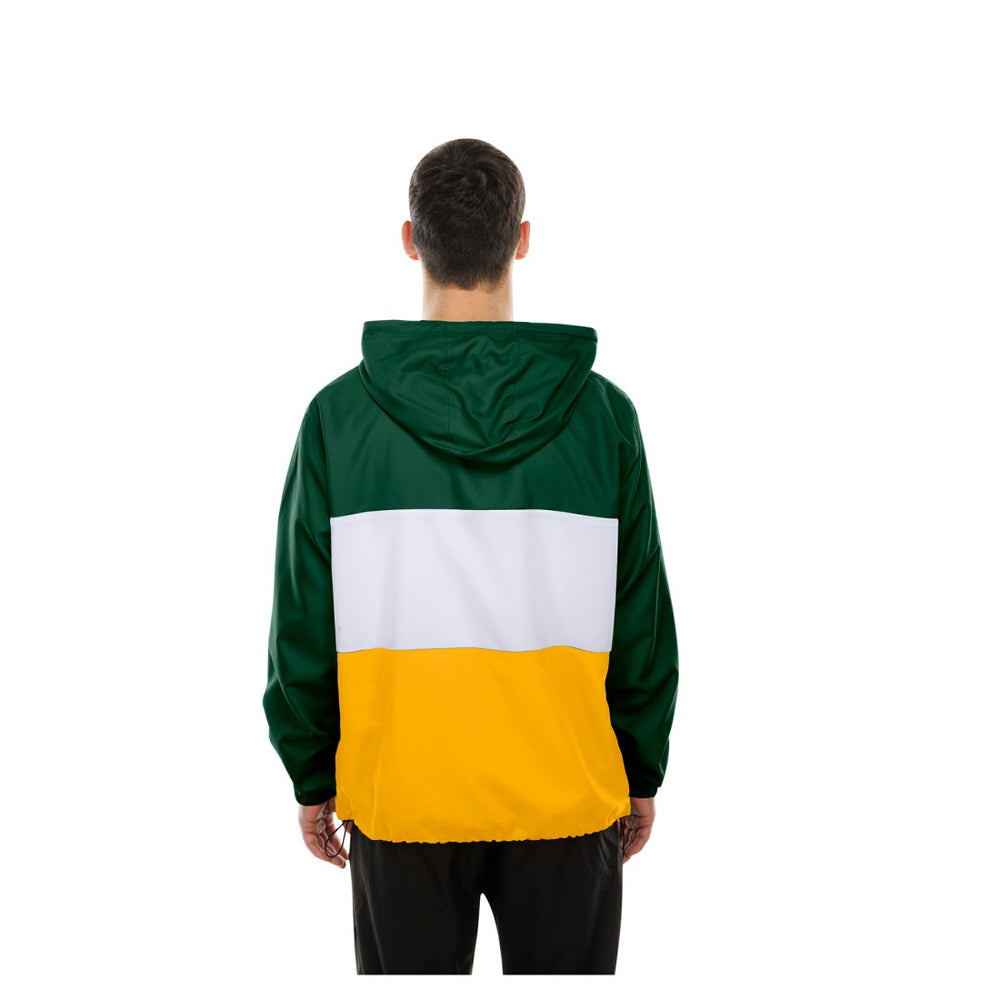 Green Bay Packers New Era Ripstop Quarter-Zip Hooded Windbreaker Green - NFL