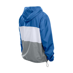 Detroit Lions New Era Ripstop Quarter-Zip Hooded Windbreaker Blue - NFL