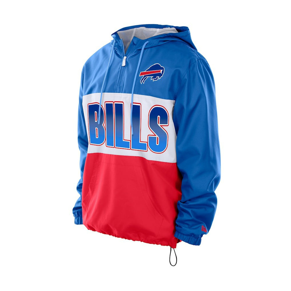 Buffalo Bills New Era Ripstop Quarter-Zip Hooded Windbreaker Royal - NFL