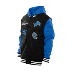 Detroit Lions New Era Full-Snap Fleece Hoodie Jacket Black - NFL