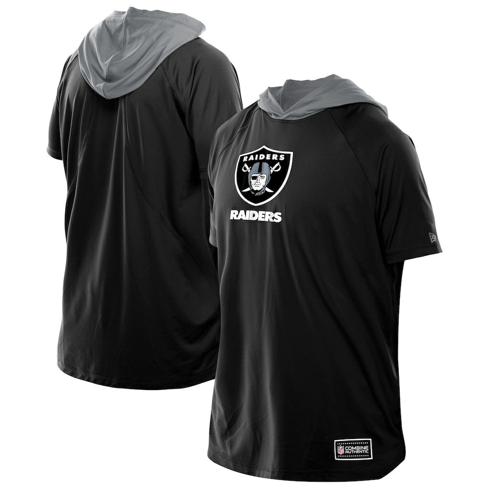 Las Vegas Raiders New Era Combine Authentic Hooded Raglan Short-Sleeve T-Shirt Black - NFL