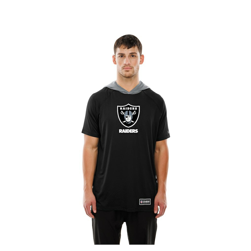 Las Vegas Raiders New Era Combine Authentic Hooded Raglan Short-Sleeve T-Shirt Black - NFL