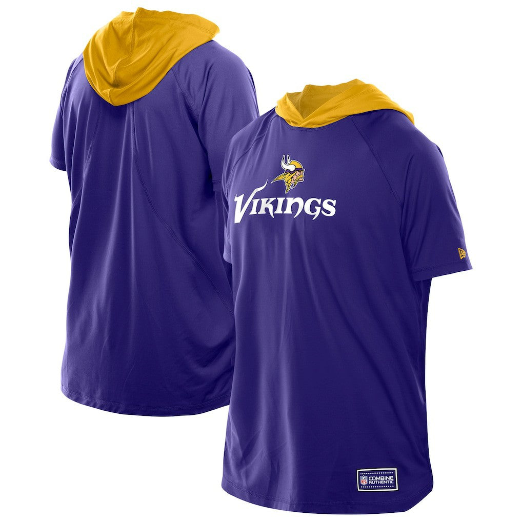 Minnesota Vikings New Era Combine Authentic Hooded Raglan Short-Sleeve T-Shirt Purple - NFL