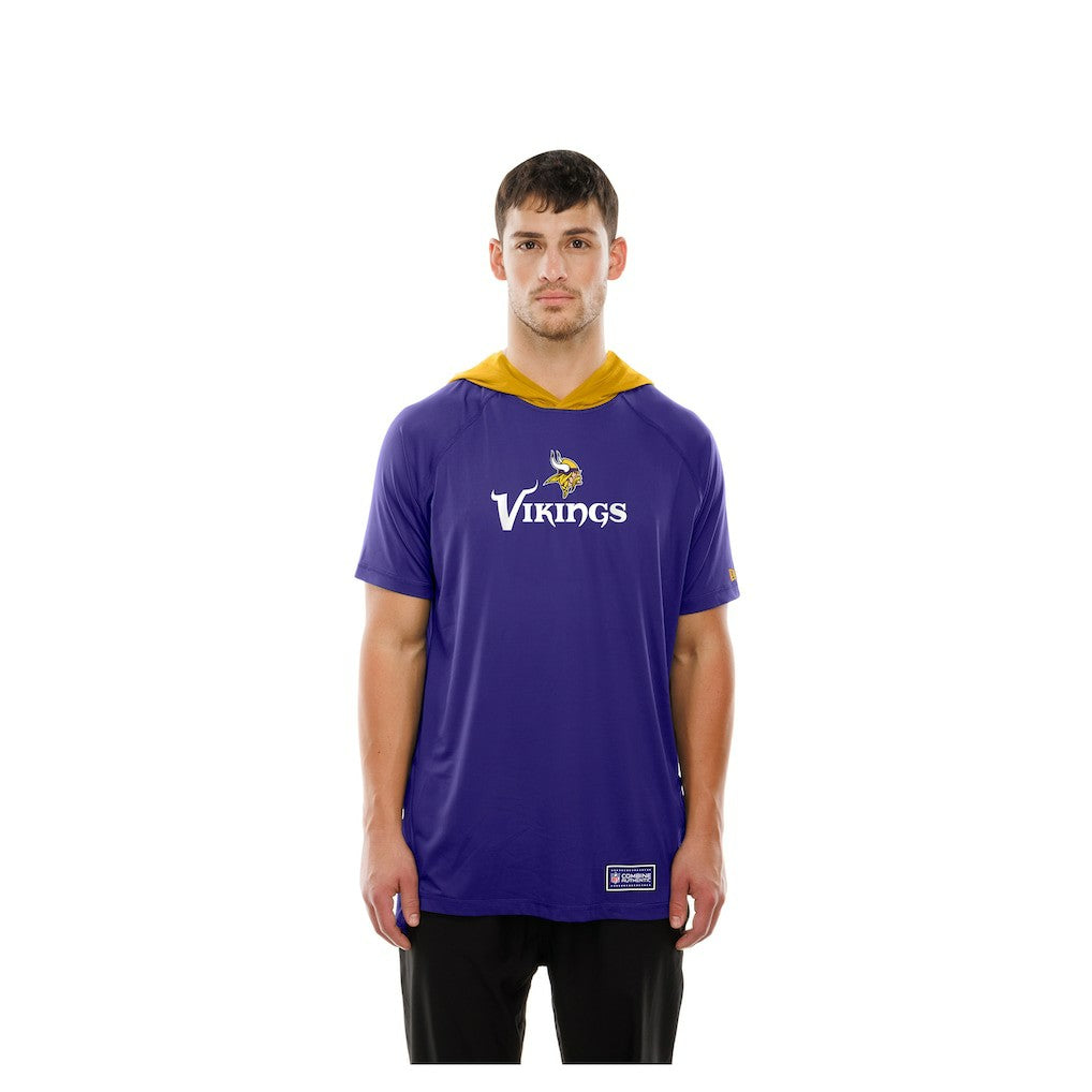 Minnesota Vikings New Era Combine Authentic Hooded Raglan Short-Sleeve T-Shirt Purple - NFL