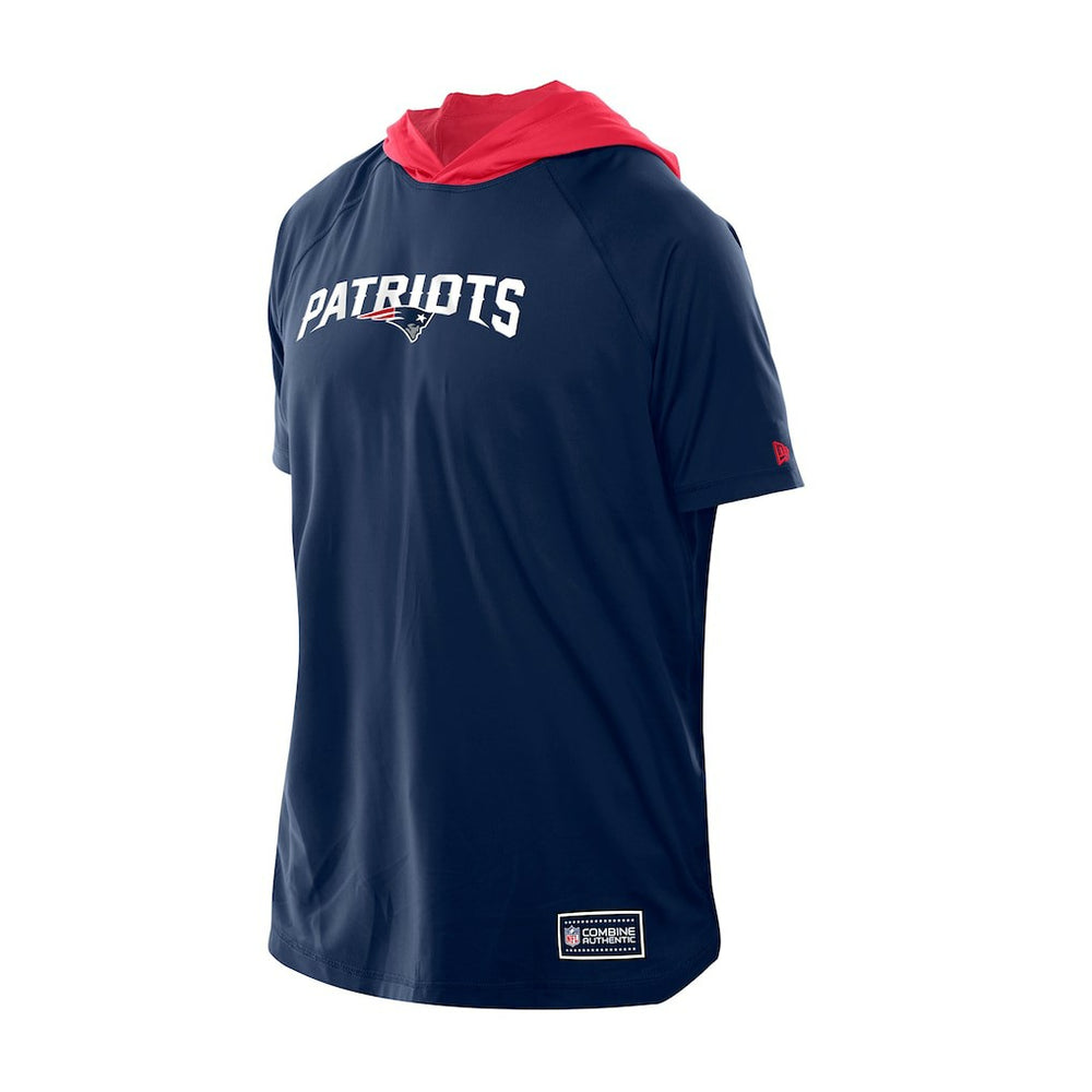 New England Patriots New Era Combine Authentic Hooded Raglan Short-Sleeve T-Shirt Navy - NFL