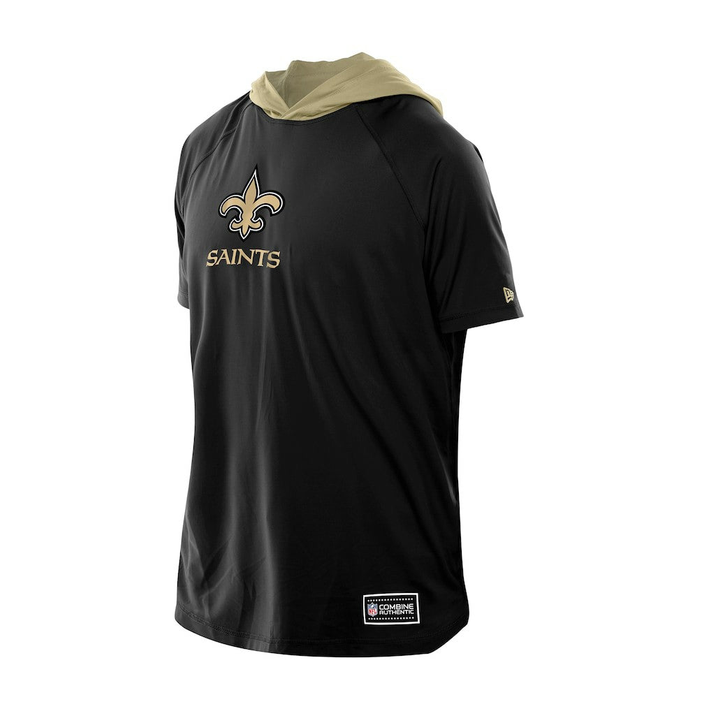 New Orleans Saints New Era Combine Authentic Hooded Raglan Short-Sleeve T-Shirt Black - NFL