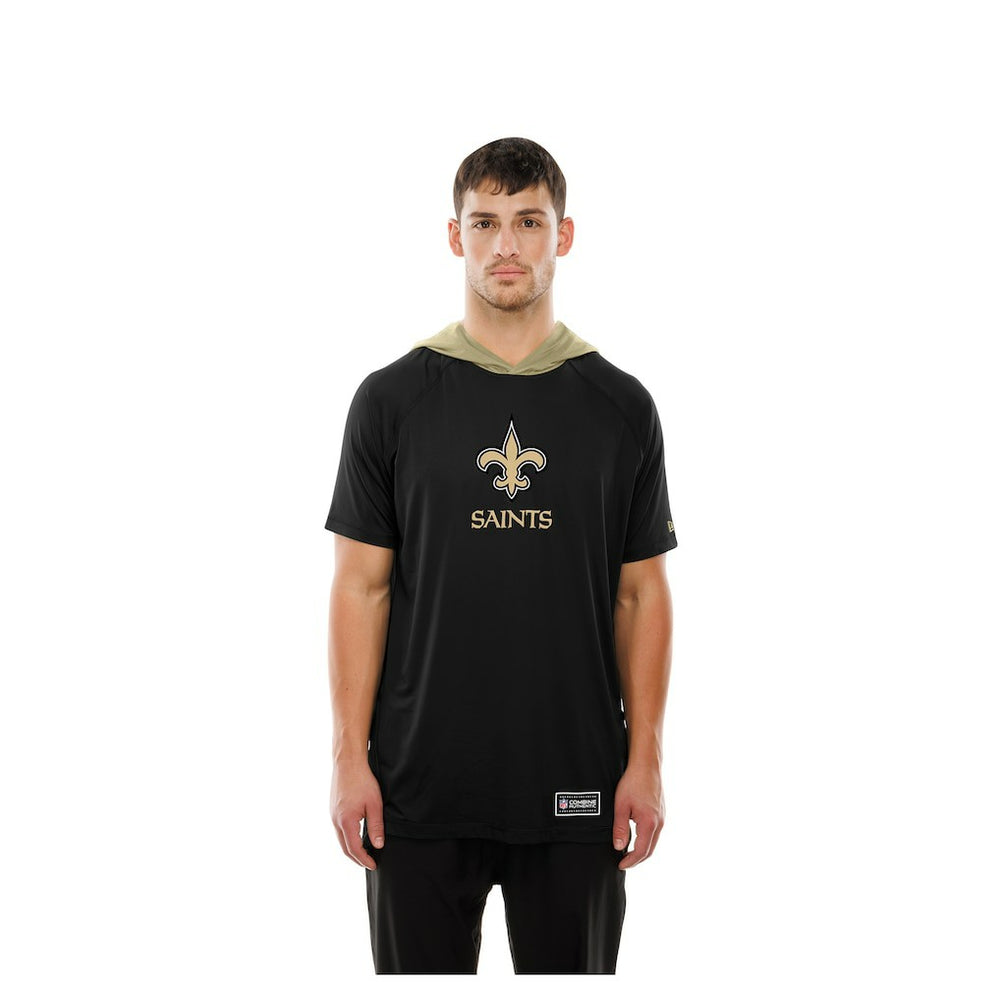 New Orleans Saints New Era Combine Authentic Hooded Raglan Short-Sleeve T-Shirt Black - NFL