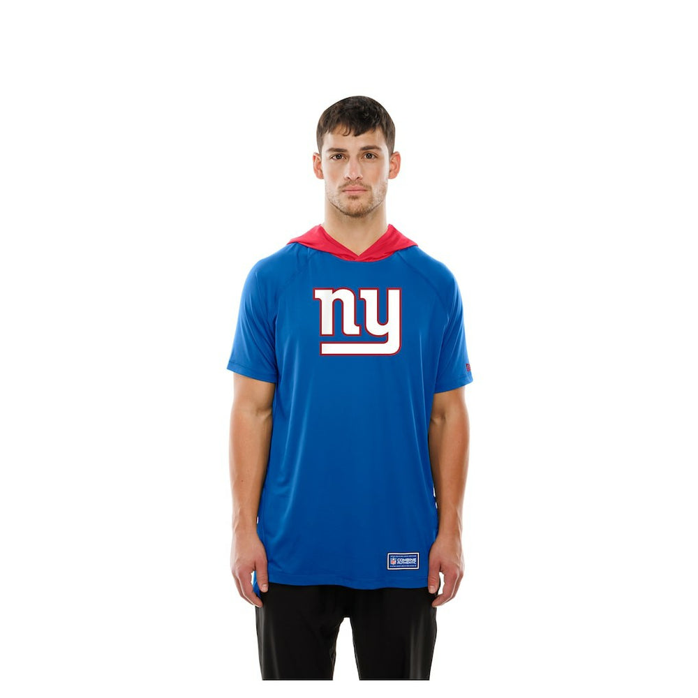 New York Giants New Era Combine Authentic Hooded Raglan Short-Sleeve T-Shirt Royal - NFL