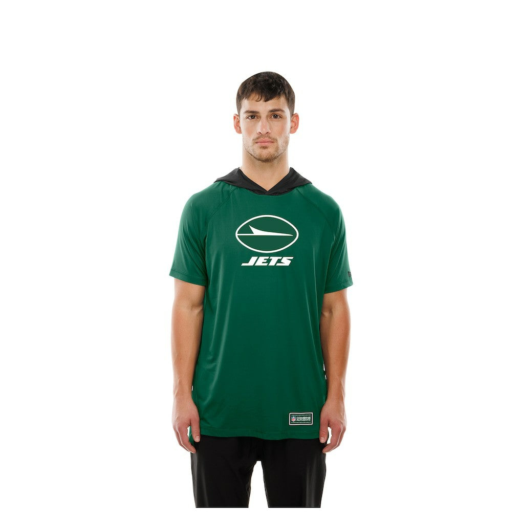 New York Jets New Era Combine Authentic Hooded Raglan Short-Sleeve T-Shirt Green - NFL