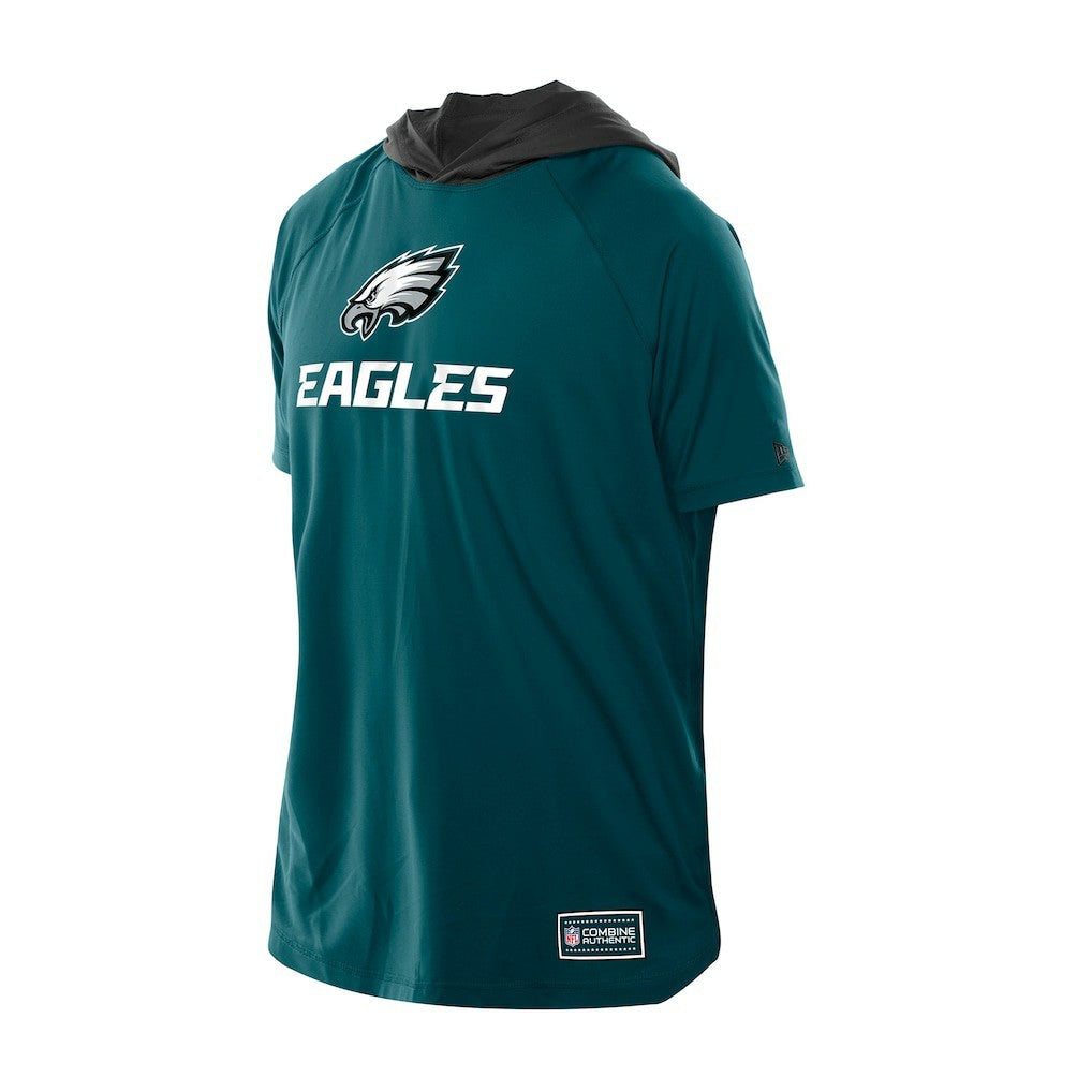 Philadelphia Eagles New Era Combine Authentic Hooded Raglan Short-Sleeve T-Shirt Midnight Green - NFL