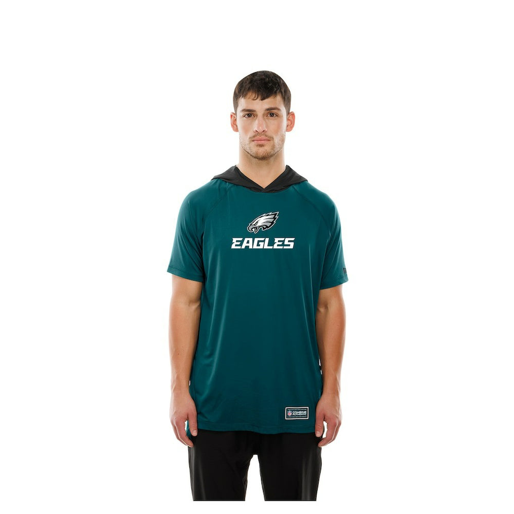 Philadelphia Eagles New Era Combine Authentic Hooded Raglan Short-Sleeve T-Shirt Midnight Green - NFL