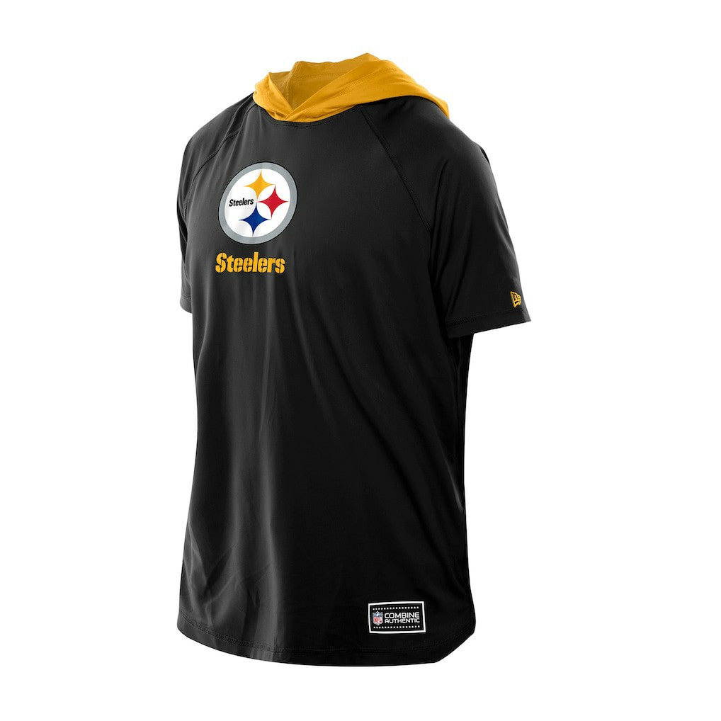 Pittsburgh Steelers New Era Combine Authentic Hooded Raglan Short-Sleeve T-Shirt Black - NFL