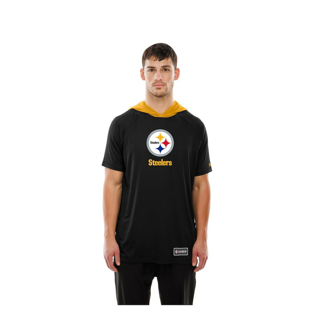 Pittsburgh Steelers New Era Combine Authentic Hooded Raglan Short-Sleeve T-Shirt Black - NFL