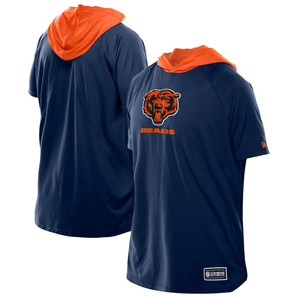Chicago Bears New Era Combine Authentic Hooded Raglan Short-Sleeve T-Shirt Navy - NFL